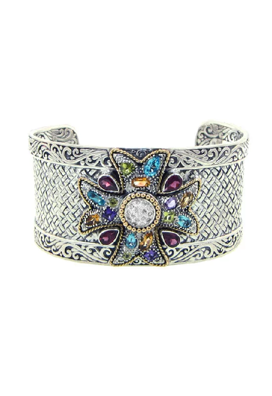 Ladies balance gleam bracelets -925 Multi Gemstone Bangle, 5.35 TCW