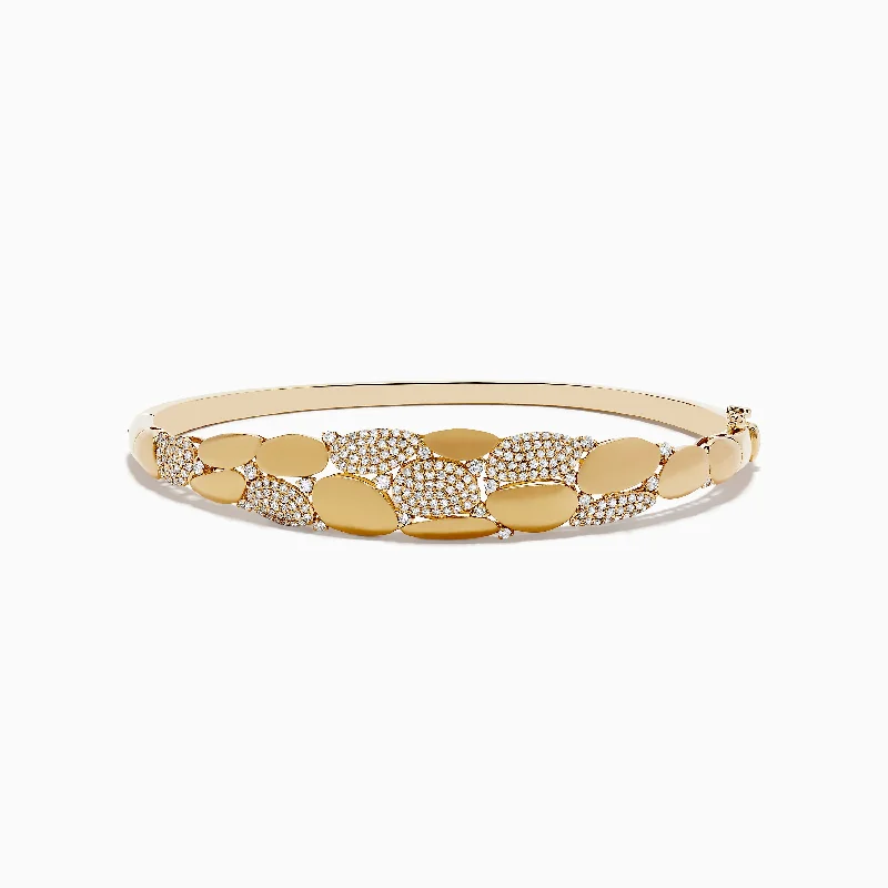 Ladies horse stride bracelets -14K Yellow Gold Diamond Bangle