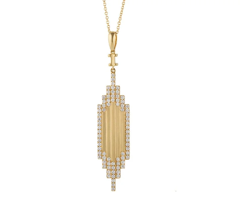 Extravagant luxury necklaces -New Doves By Doron Paloma 1.04ctw Diamond Architectural Pendant Necklace in 18K