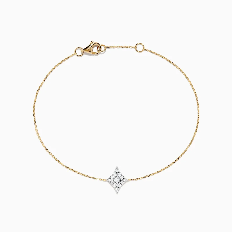 Ladies thread-like bracelets -Casino 14K Yellow Gold Diamond Diamonds Suit Bracelet