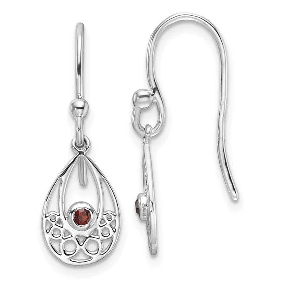 Sterling Silver White Ice Garnet Earrings