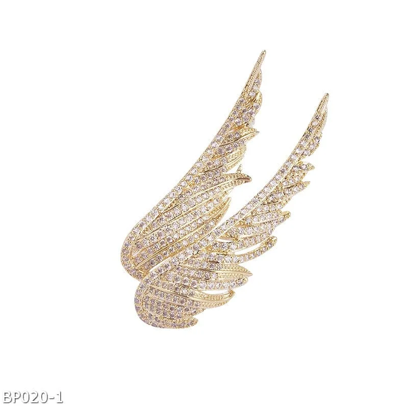 floral texture brooch for women -Premium wing brooch