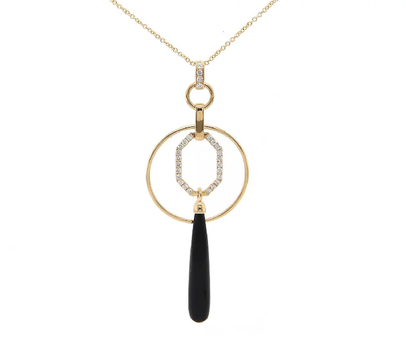 Tender sentiment necklaces -New Doves By Doron Paloma 10.24ct Onyx and 0.47ctw Diamond Pendant Necklace 18K