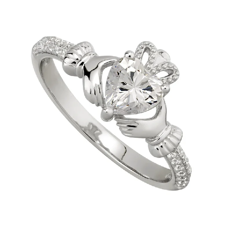 April Claddagh Birthstone Ring