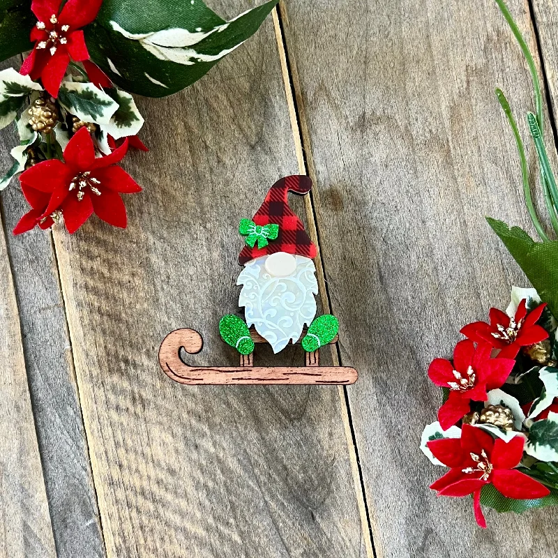 minimalist line brooch for women -Gnome Brooch