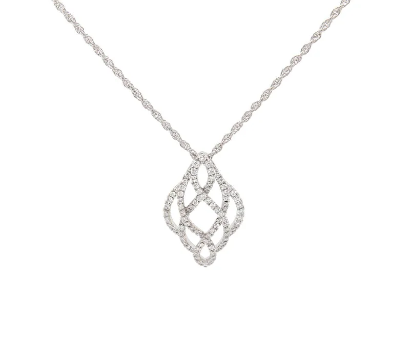 Memory spark necklaces -0.25ctw Pave Diamond Knot Pendant Necklace in 14K