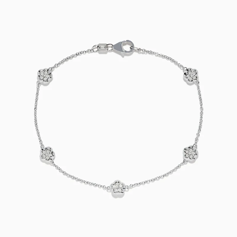 Ladies vital spark bracelets -925 Silver Diamond 5 Station Bracelet