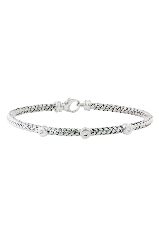 Ladies orbit gleam bracelets -925 Sterling Silver and Diamond Bracelet, .04 TCW