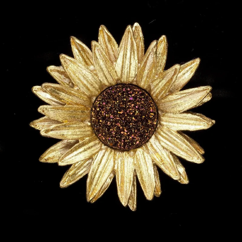 carved design brooch for women -Sunflower Brooch