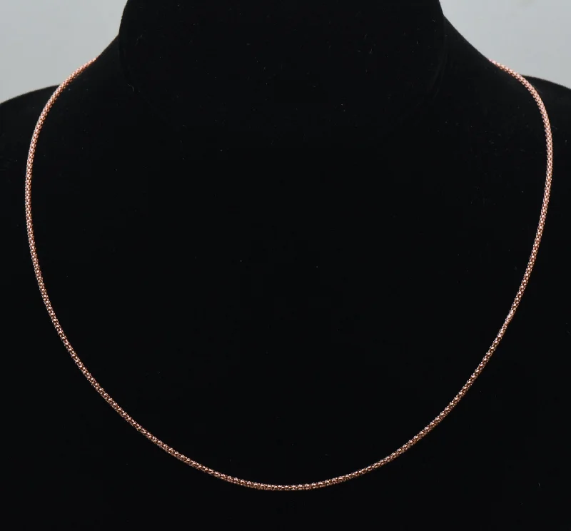 Harmony shine necklaces -Italian Rose Gold Tone Sterling Silver Chain Necklace - 18.25"