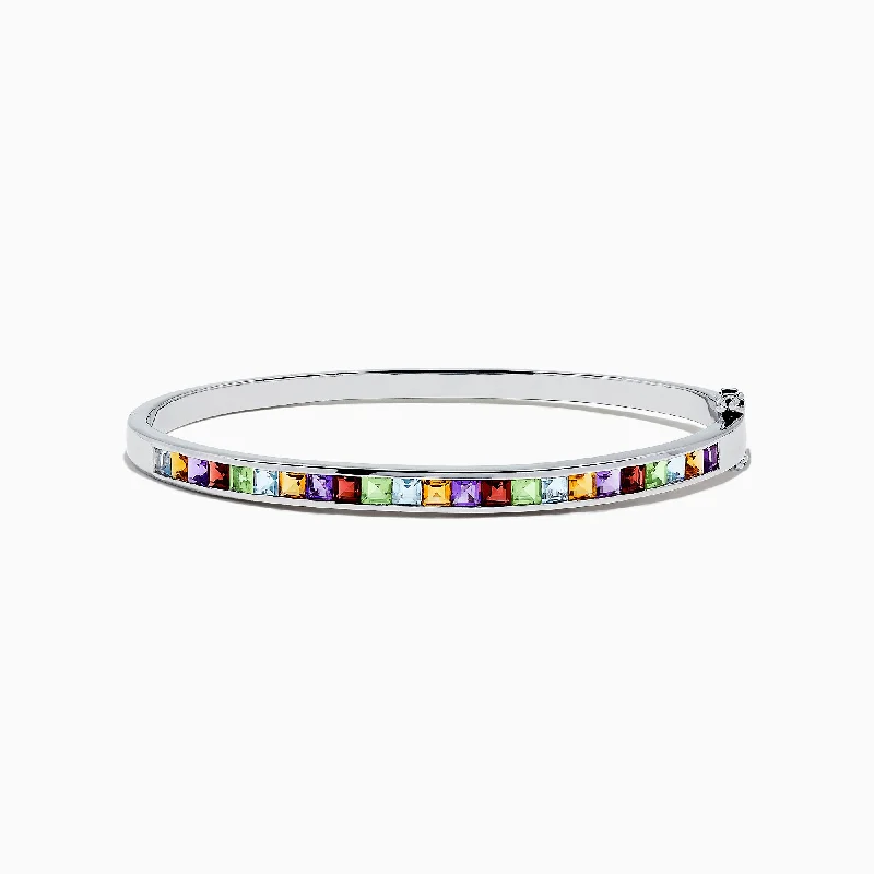 Ladies calm amethyst bracelets -925 sterling Silver Multi Gemstone Bangle, 2.30 TCW