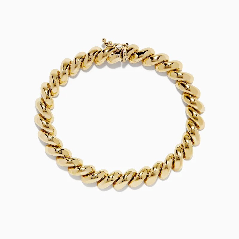 Ladies unicorn gleam bracelets -14K Yellow Gold San Marco Chain Bracelet 7.5"