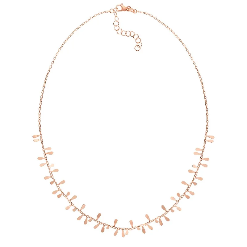 Anchor spark necklaces -14kt Gold 18" Rose Finish Petal Necklace with Lobster Clasp PRC7048-18