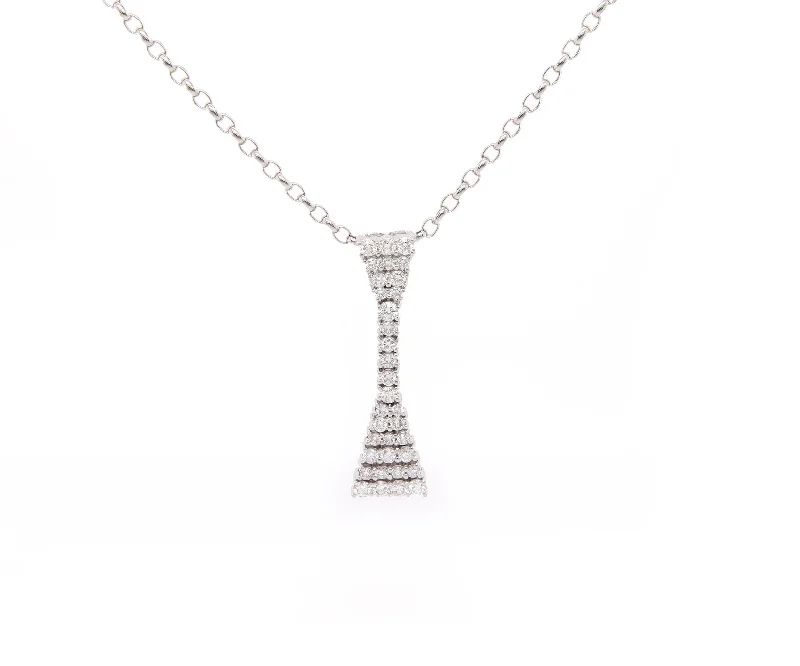 Rhinestone flash necklaces -0.85ctw Diamond Abstract Hourglass Pendant Necklace in 18K