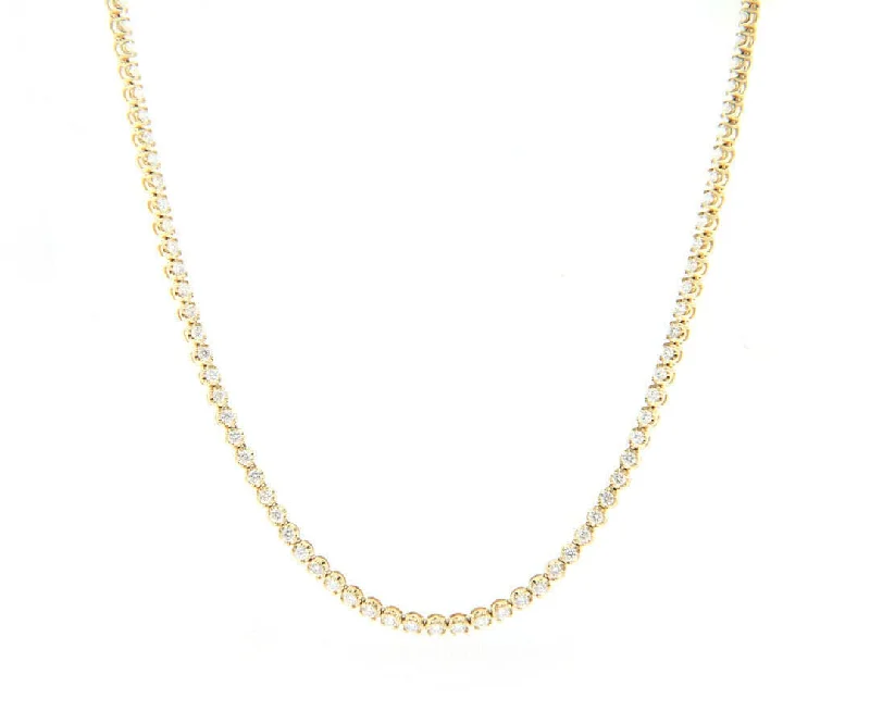 Pastoral glow necklaces -New 5.37ctw Round Diamond Tennis Necklace in 14K