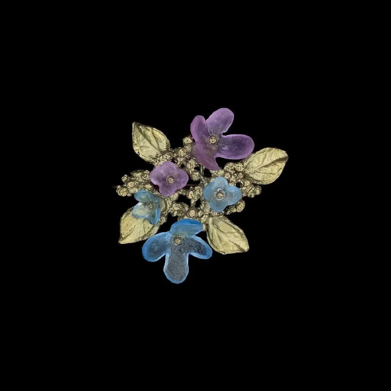 ladies gemstone brooch with pendants -Hydrangea Teller Blue Brooch - Petite