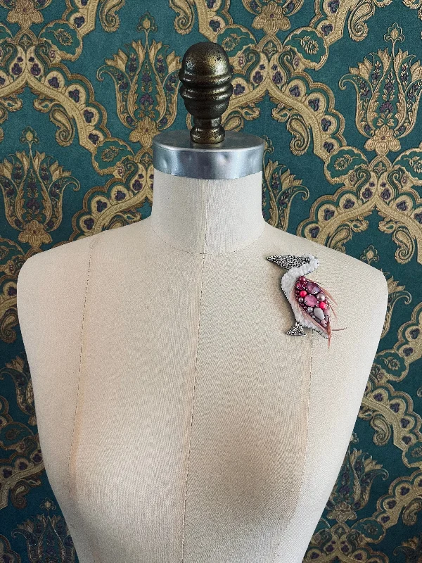 long brooch for women statement -Flamingo Brooch