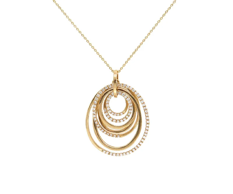 Nighttime radiance necklaces -New 0.59ctw Diamond Swirling Layered Pendant Necklace in 18K