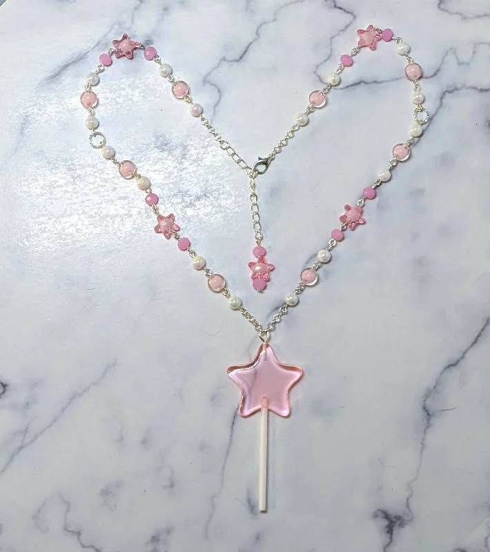 Romantic gleam necklaces -Star Lollipop Necklace