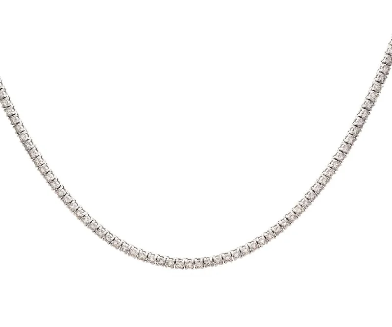 Organic nature necklaces -New 7.00ctw Diamond Prong Set Tennis Necklace in 14K