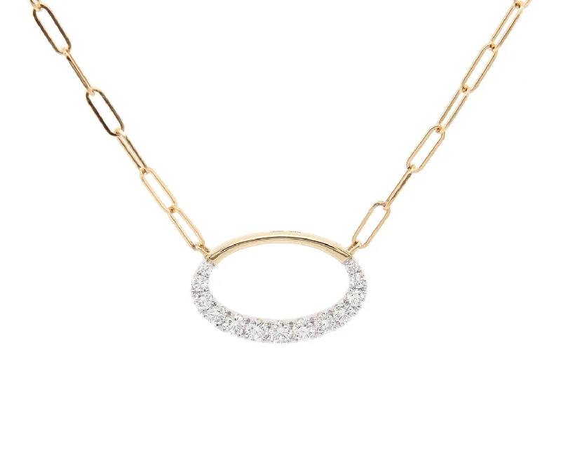 Square edge necklaces -New Frederic Sage 0.62ctw Diamond Oval Pendant Necklace in 14K