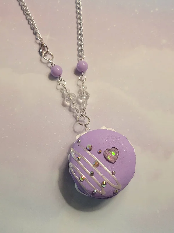 Glossy ceramic necklaces -Yummy Kawaii Macaron Necklace