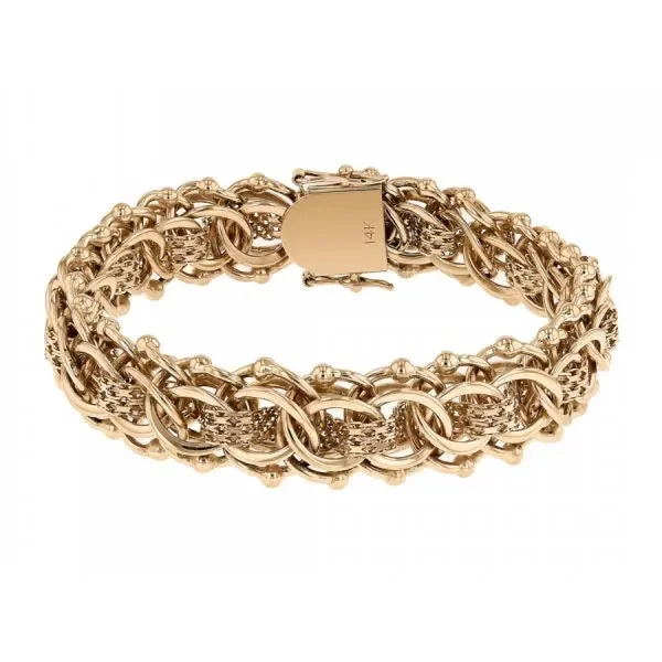 Ladies sturdy link bracelets -Woven Yellow Gold Bracelet