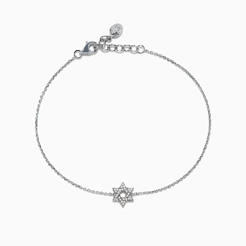 Ladies milestone sparkle bracelets -925 Sterling Silver Diamond Star of David Bracelet