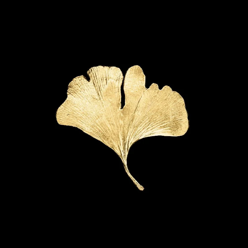 ladies chunky brooch statement style -Fine Ginkgo Brooch - Small