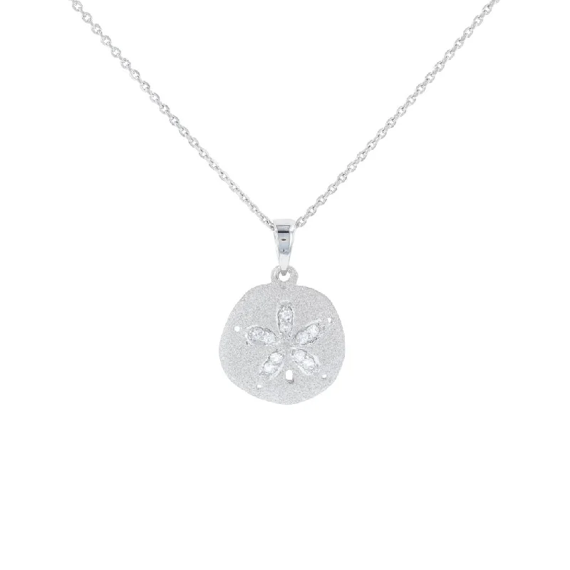 Courage flair necklaces -White Sapphire Sand Dollar Necklace | Fox Fine Jewelry