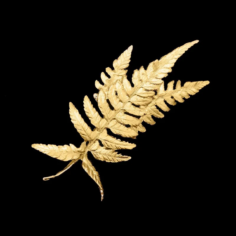 silver wave brooch for women -Fine Fern Brooch