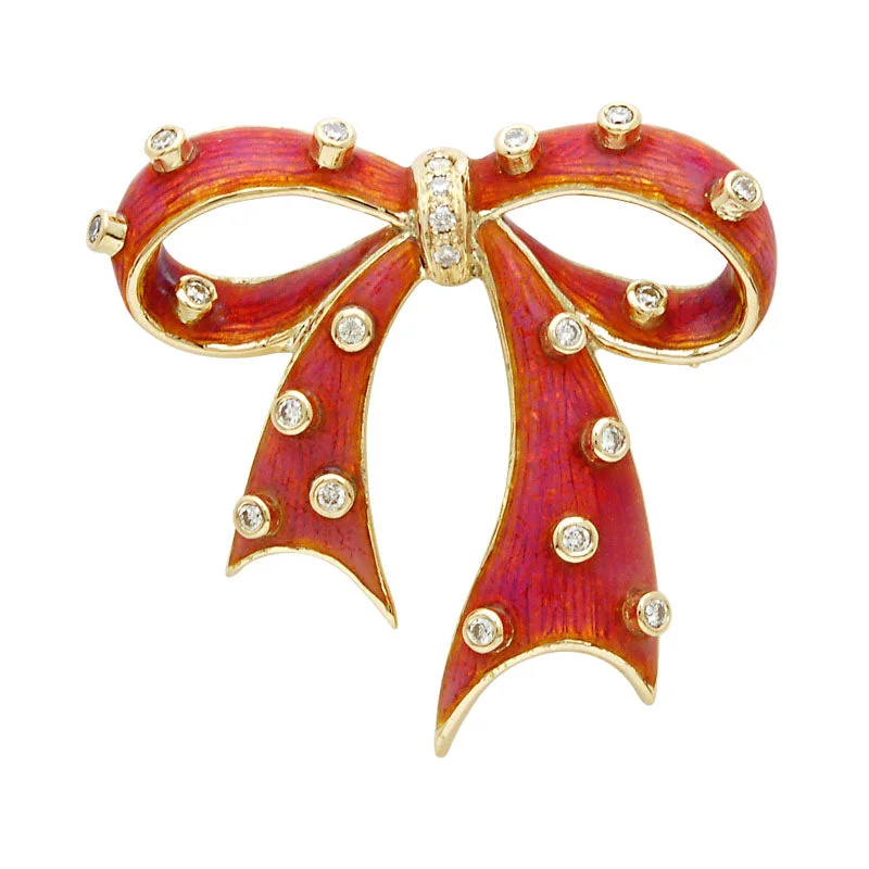 linked gem brooch for women -Brooch-Diamond (Enamel)