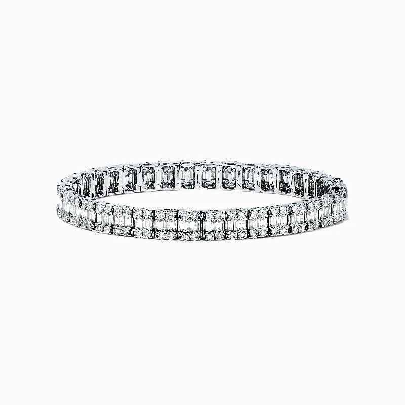 Ladies antique relic bracelets -Classique 14K White Gold Diamond Tennis Bracelet, 6.20 TCW