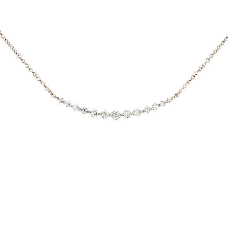 Inspiring shine necklaces -Rose Gold Diamond Smile Necklace