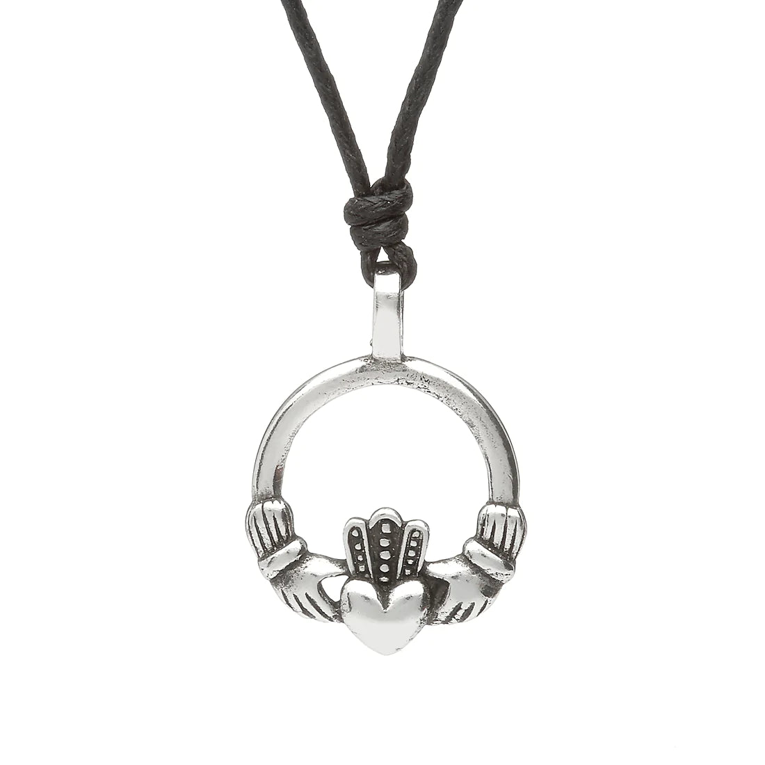 Dark onyx necklaces -Claddagh Pewter Necklace by Celtic Legends / Amethyst Irish Jewellery