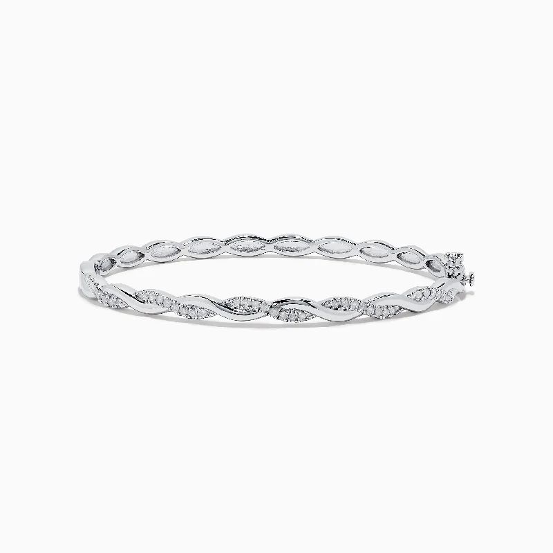 Ladies elegant bangle bracelets -925 Sterling Silver Diamond Bangle