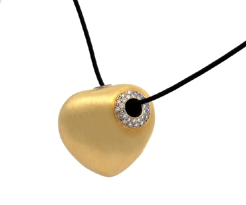 Knotted weave necklaces -Marlene Stowe 0.25ctw Diamond Puffed Heart Pendant Necklace in 18K