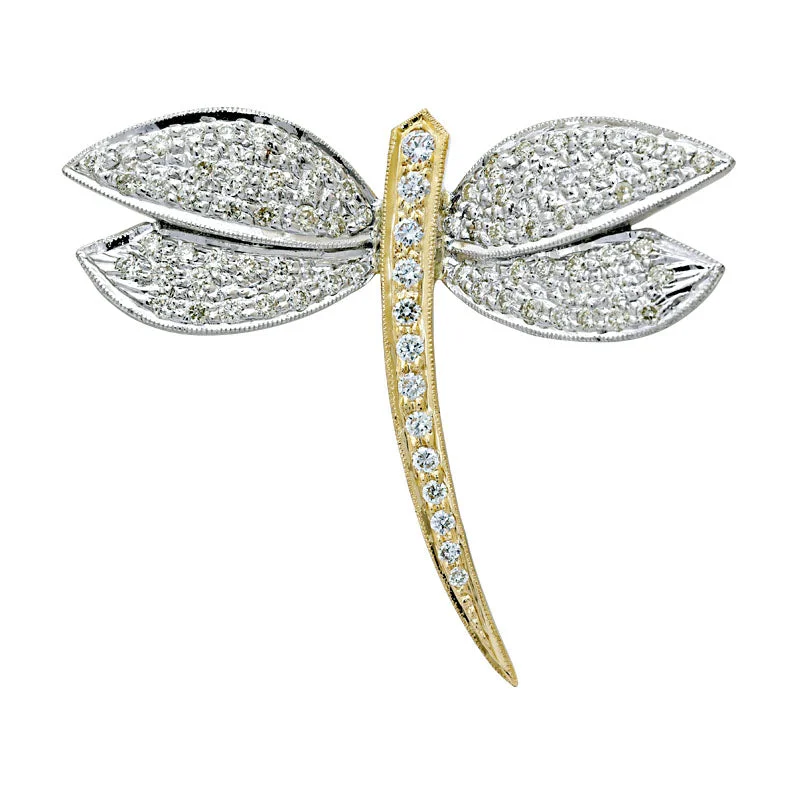 ribbon design brooch for women -Brooch-Diamond