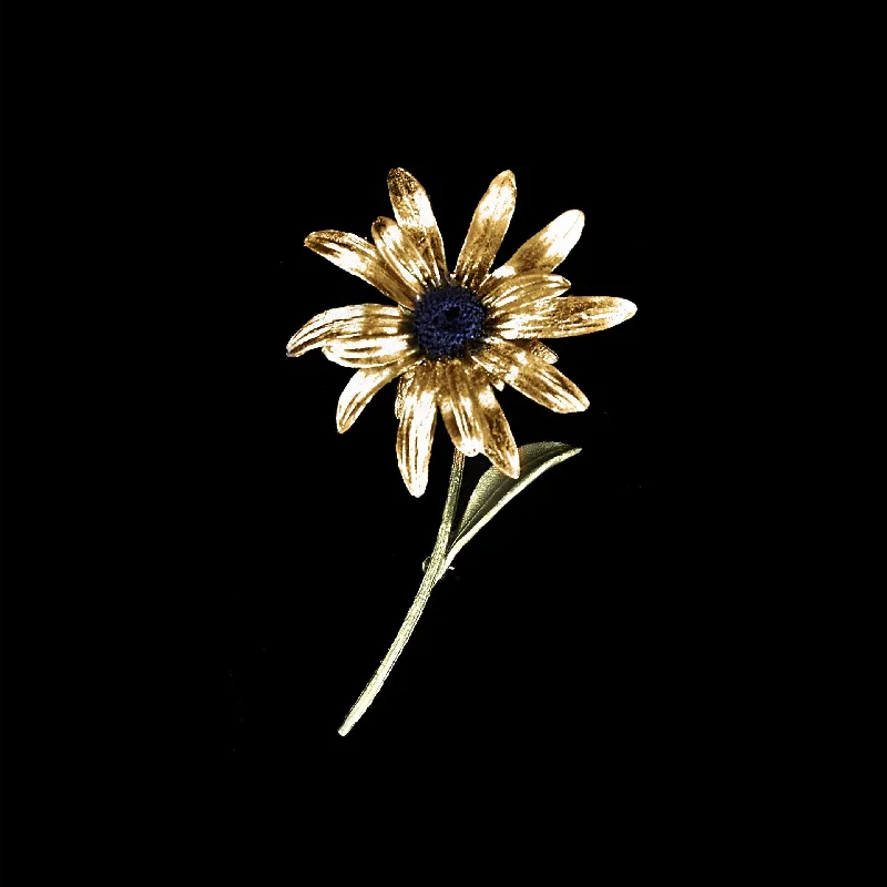 small gold brooch for women -Black-Eyed Susan Brooch