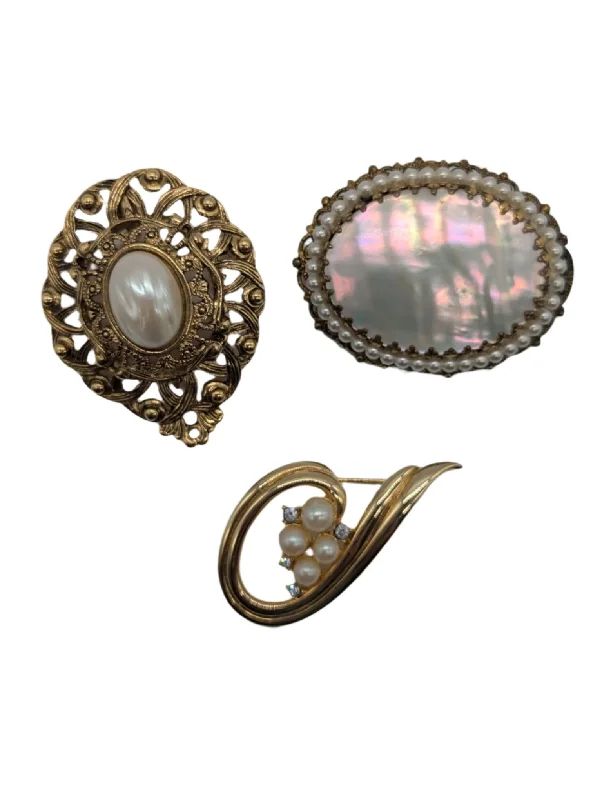 animal motif brooch for women -Caravaggio Vintage Trio Brooch Set