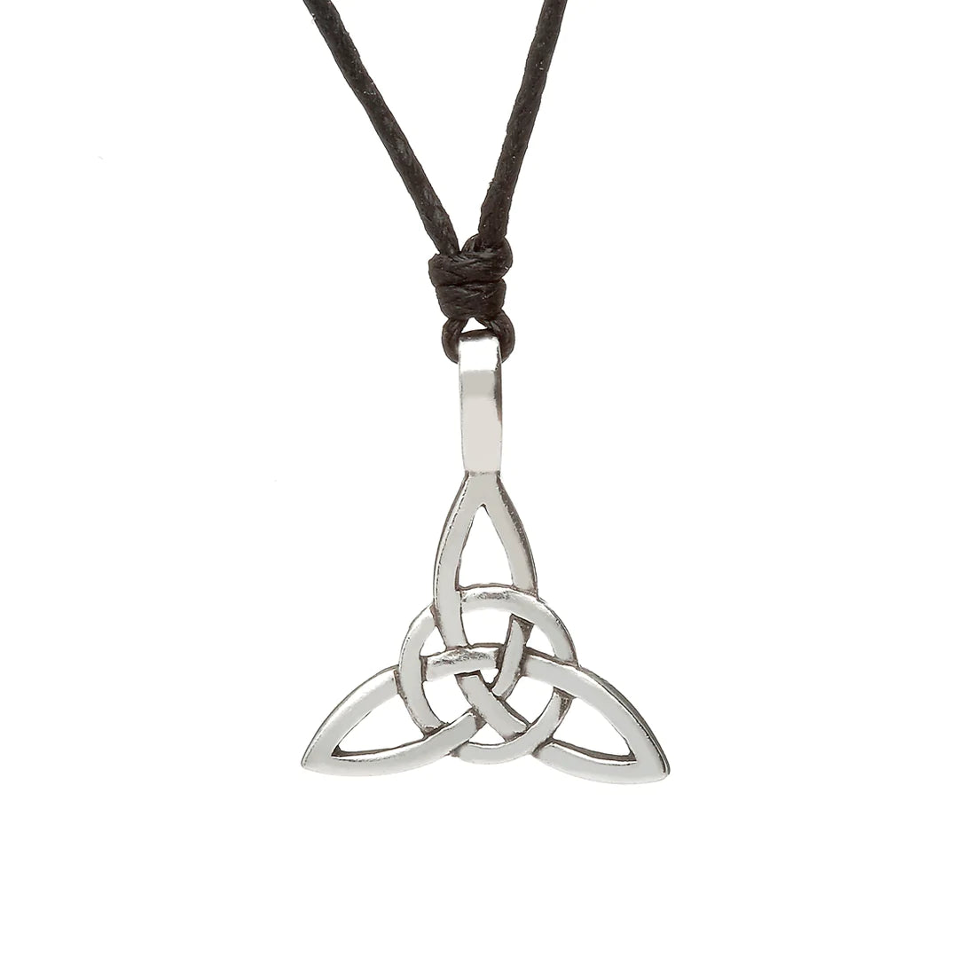 Mystic opal necklaces -Celtic Trinity Knot Pewter Necklace by Celtic Legends / Amethyst Irish Jewellery