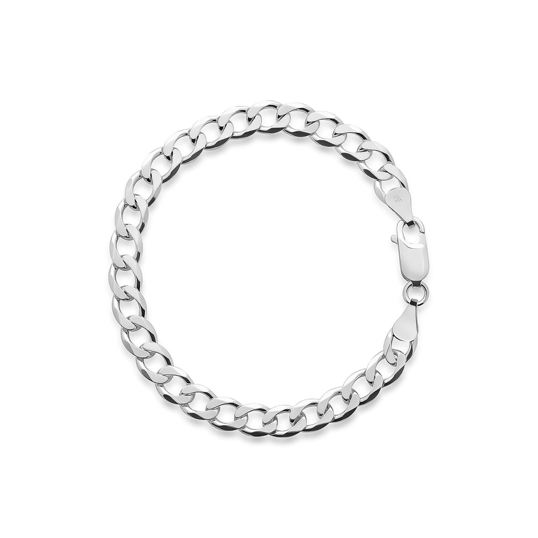 Ladies romantic gleam bracelets -SILVER 6MM CURB BRACELET