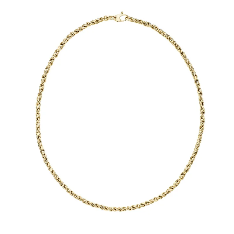 Balance gleam necklaces -14kt Yellow Gold 17" Modern Braid Necklace with Lobster Clasp RC2496-17