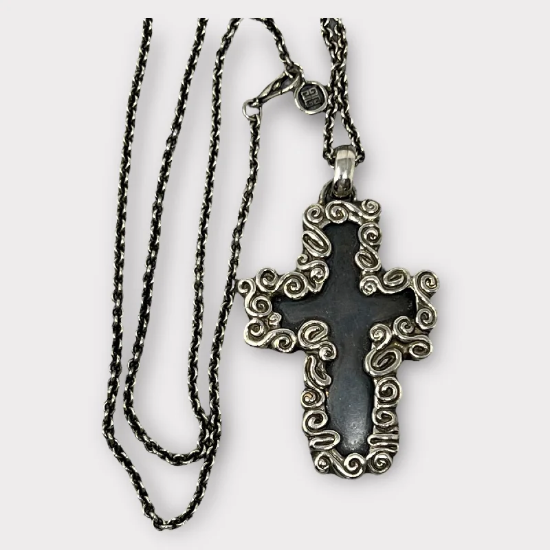 Organic nature necklaces -Givenchy Scrolled Cross Pendant Necklace