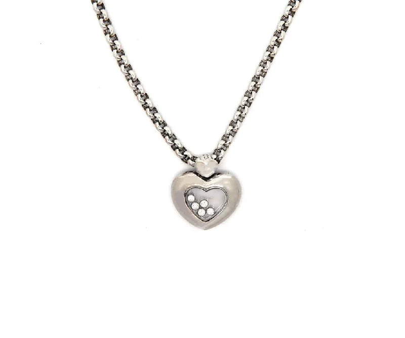 Unity bond necklaces -Chopard Happy Diamonds Five Stone Heart Pendant Necklace in 18K W/Box and Papers