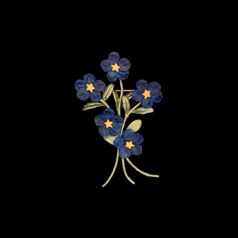 luxury gold brooch for ladies events -Blue-Eyed Mary Brooch