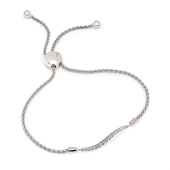 Ladies wave gleam bracelets -STERLING SILVER BOLO BRACELET