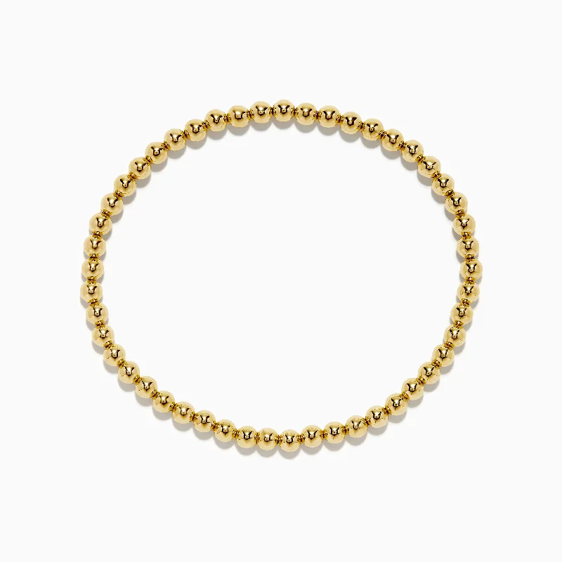 Ladies abstract art bracelets -14K Yellow Gold Bead Bracelet