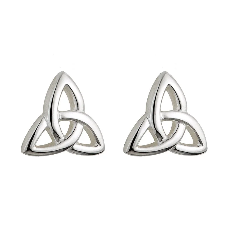 trendy minimalist earrings for ladies -Sterling Silver Kids Trinity Earrings