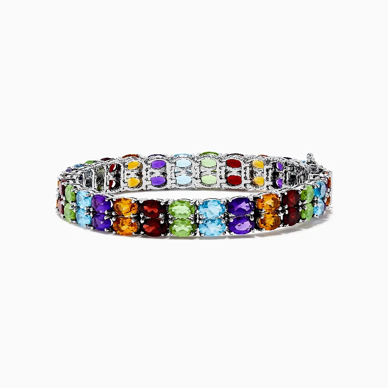 Ladies serenity spark bracelets -925 Mosaic Sterling Silver Multi Gemstone Bracelet